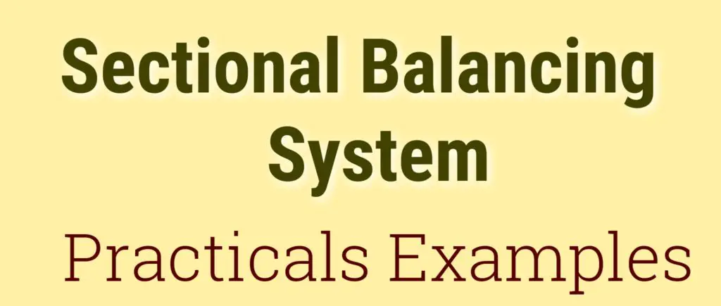 Sectional balancing system Practical Examples