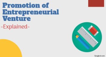Promotion of Entrepreneurial Venture
