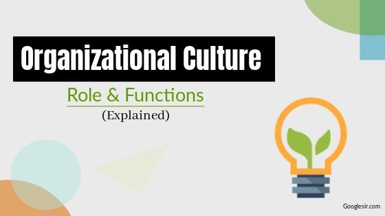What is the role of Organisational culture? What is the role of Organisational culture?